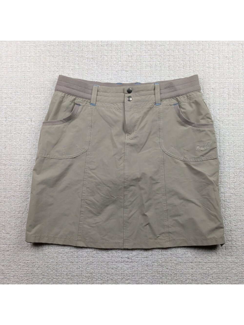 KUHL Skort Women’s Size 8 Sand Beige / Gray Hiking / Travel Outdoor Gorpcore